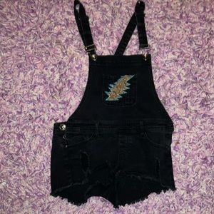 overalls with Grateful Dead patch